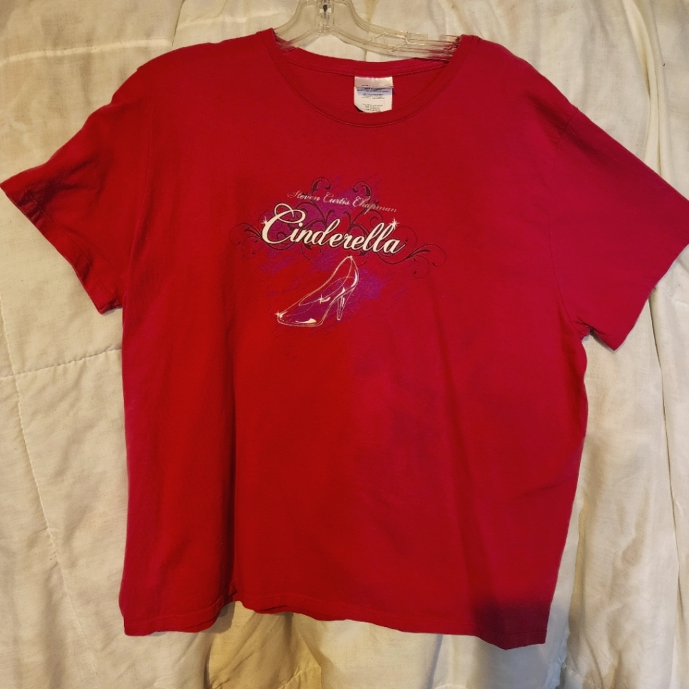 XL Steven Curtis Chapman "CINDERELLA" song Glass Slipper Barbie Pink T Shirt